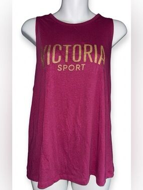 Victoria's Secret Sport Magenta Tank with Gold Logo Size M